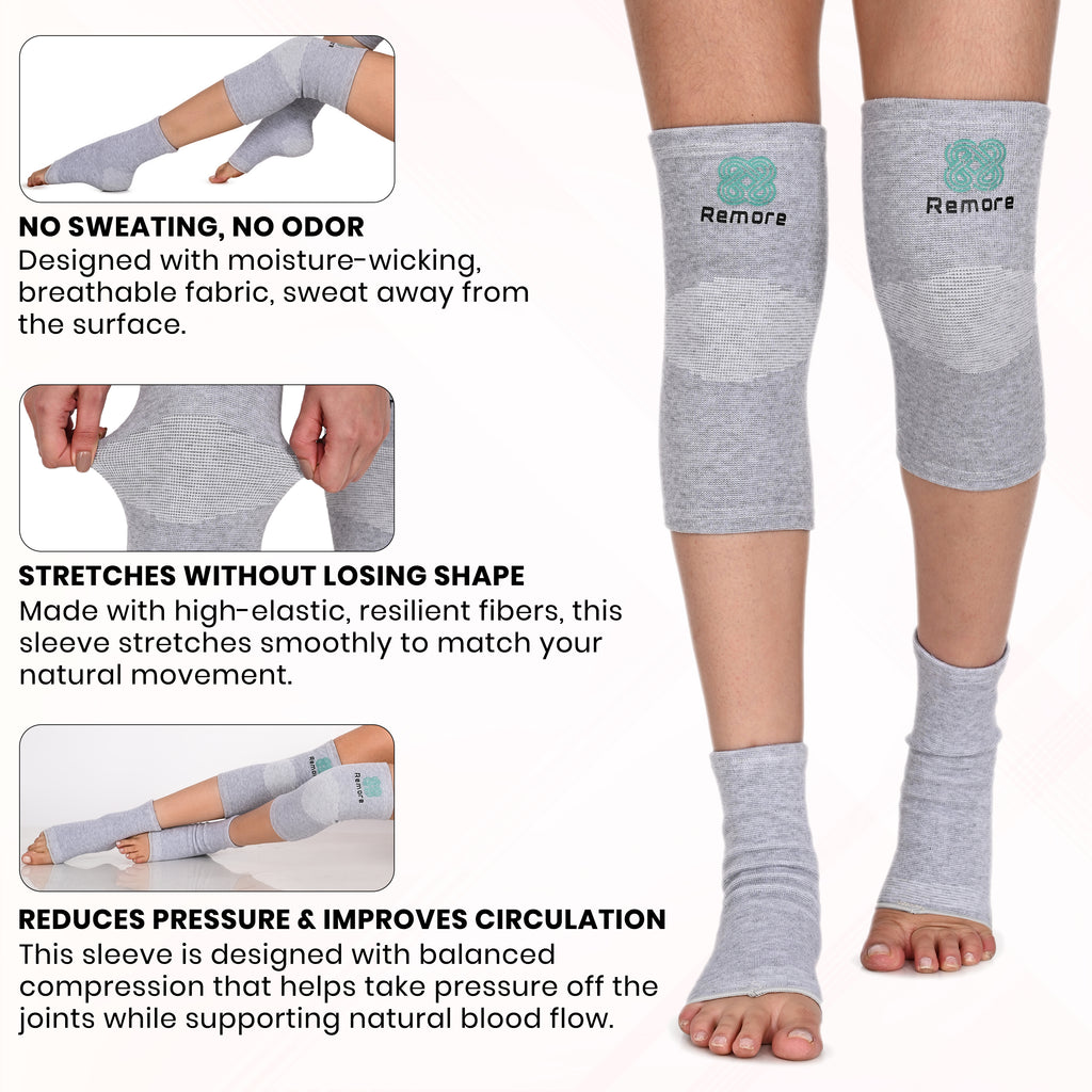 Remore® Bamboo Knee + Ankle Sleeve Combo