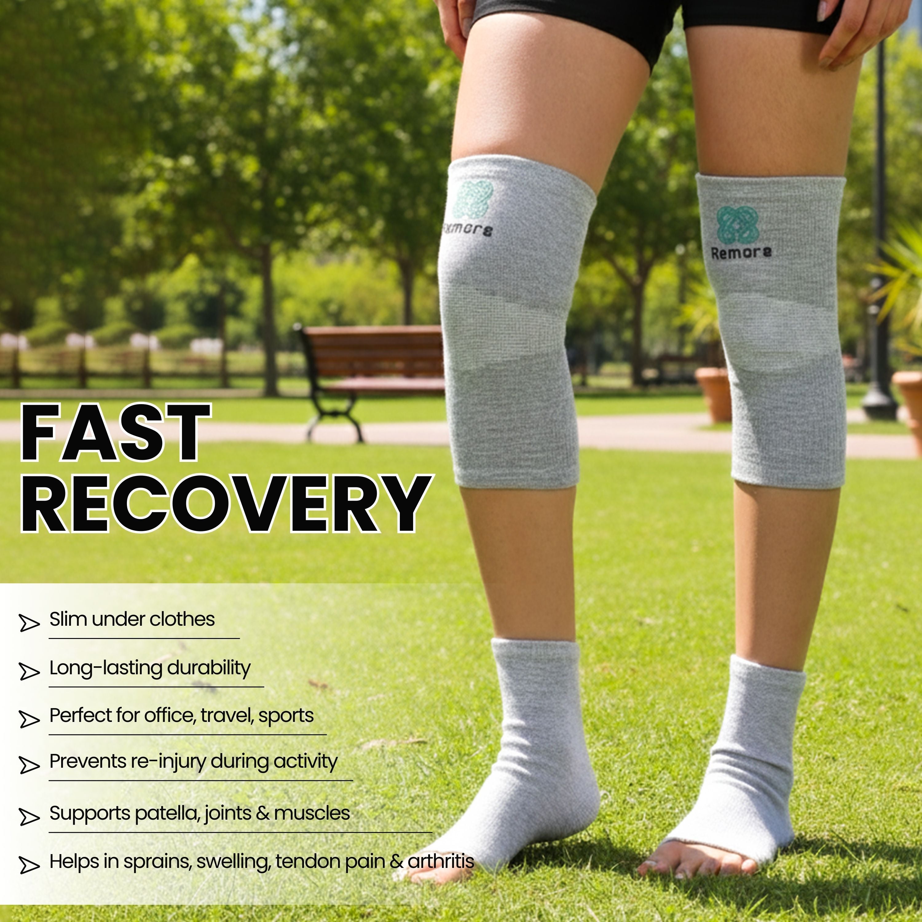 Remore® Bamboo Knee + Ankle Sleeve Combo